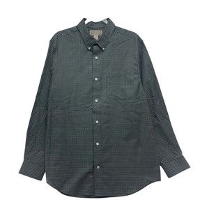Duluth Trading Shirt Mens Large Wrinkle Fighter Slim Fit Long Sleeve Green Check